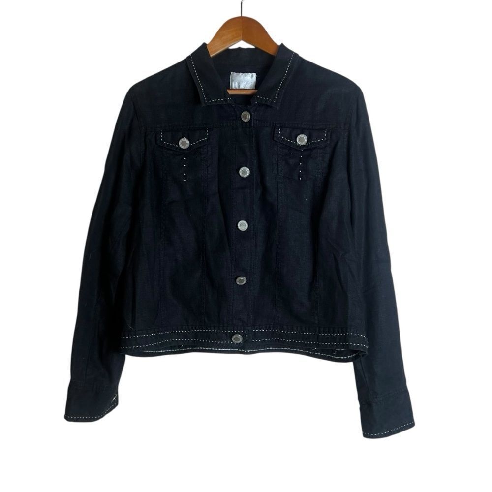 MiFresia 100% linen black coat.